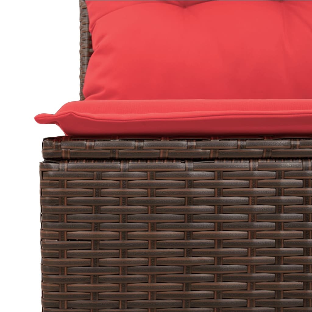10-teiliges Gartensofa-Set mit Kissen, braun, Polyrattan